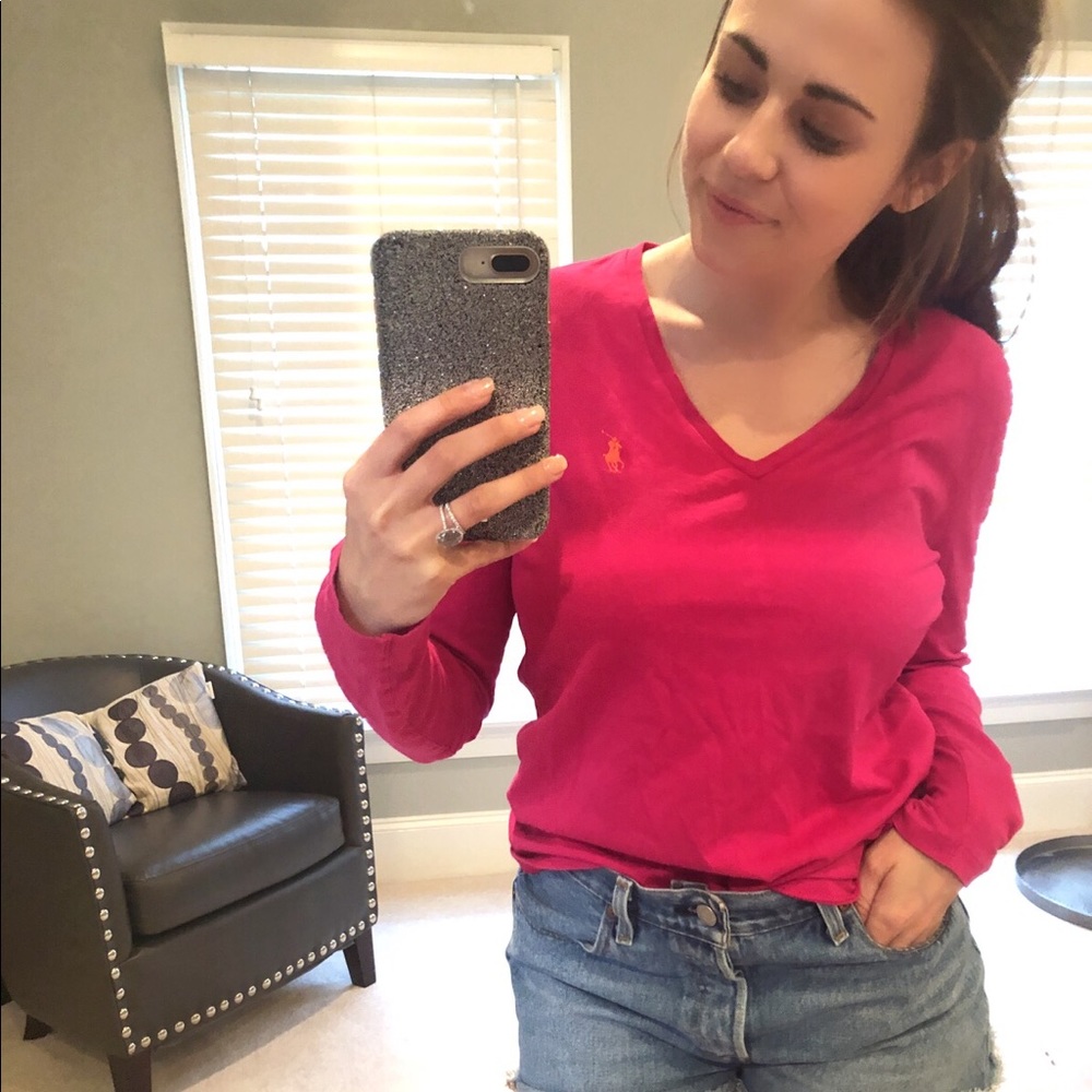 Ralph Lauren Polo Women v-neck long sleeve (M)